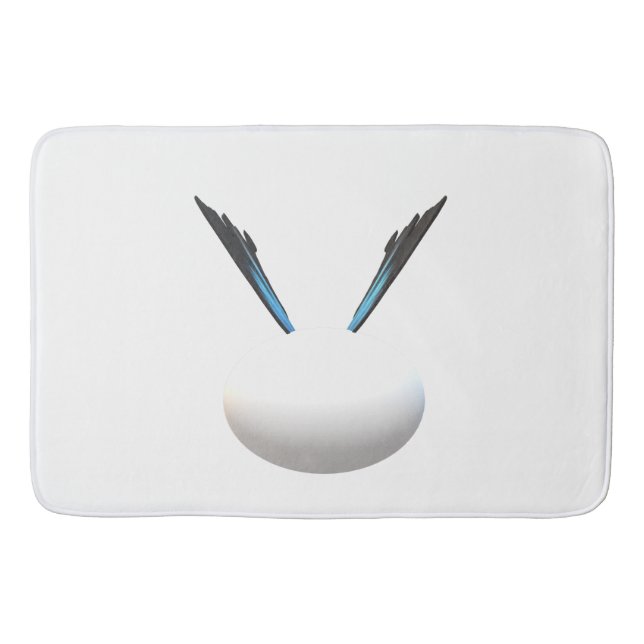 White Globe less ist ein modernes Design Art Badematte (Vorderseite)