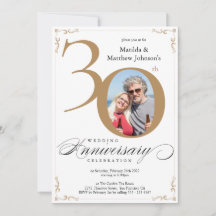 White Gold 30. Wedding Anniversary Calligraphie