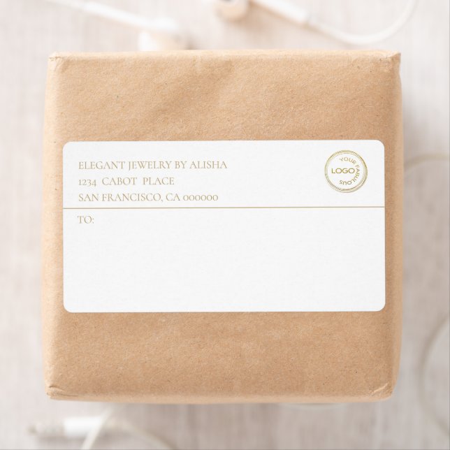 White Gold Address Label für moderne Unternehmen (Insitu)