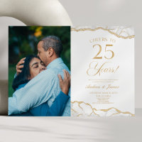 White Gold Agate 25. Hochzeitstag Party