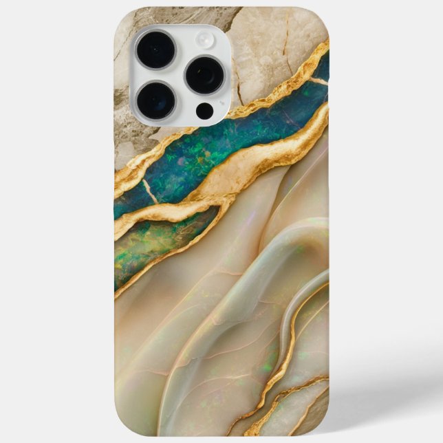 White Gold Agate Marble Case-Mate iPhone Hülle (Rückseite)