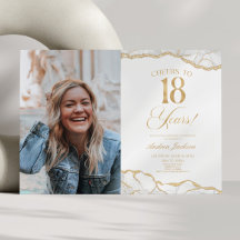 White Gold Agate Picture 18th Birthday Party