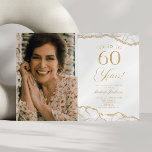 White Gold Agate Picture 60. Geburtstagsparty Einladung<br><div class="desc">Dies ist ein elegantes White Gold Agate Custom Picture Foto 60. Geburtstagsparty Einladung!</div>