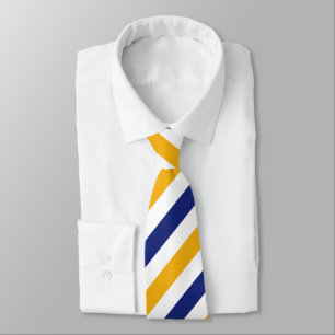 White Gold and Blue Regimental Stripe Tie Krawatte