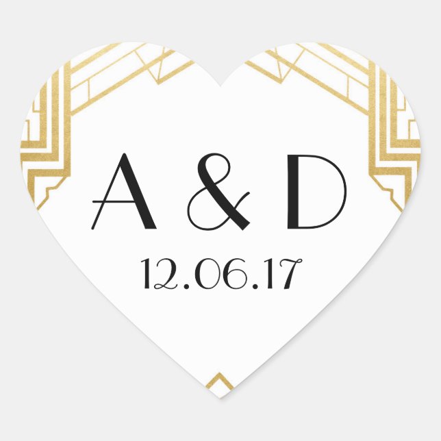 White & Gold Art Deco 1920er Jahre Runder Sticker  (Vorderseite)