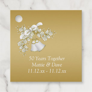 White & Gold Bells 50. Hochzeitstag Geschenkanhänger