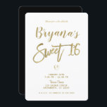 White Gold & Black Modern Minimal Chic Sweet 16   Einladung<br><div class="desc">Anpassen für jedes Ereignis</div>