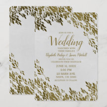 White & Gold Blätter Chic Rustic Moderne Hochzeit