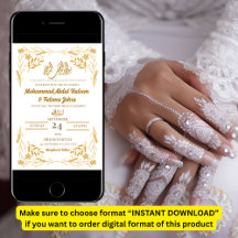 White Gold Blume Frame Elegante Modern Nikah