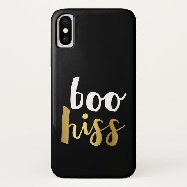 White & Gold Boo Hiss Case-Mate iPhone Hülle (Rückseite)