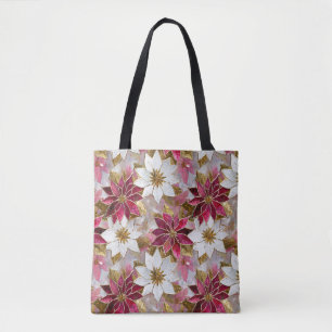 White Gold Burgundy Pink Christmas Poinsettias