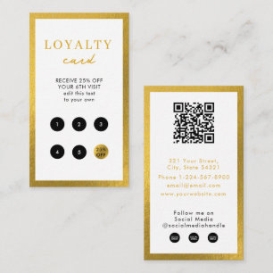 White Gold Business Simple QR Code Loyalität Visitenkarte