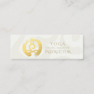 White Gold Calligraphy Yoga Meditation ZEN Symbol Mini Visitenkarte