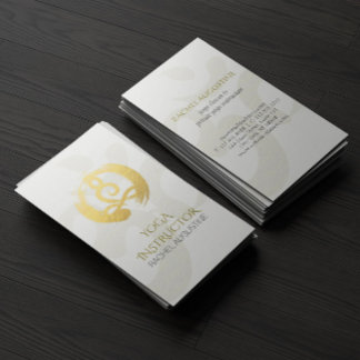 White Gold Calligraphy Yoga Meditation ZEN Symbol Visitenkarte