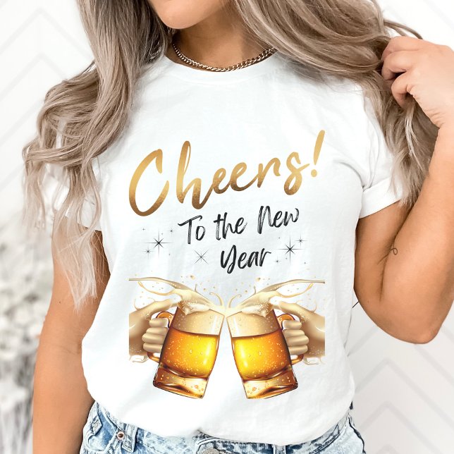 White & Gold Cheers to Silvester Party 2024 T-Shirt (White & Gold Cheers to New Years Eve Party 2024 T-Shirt)
