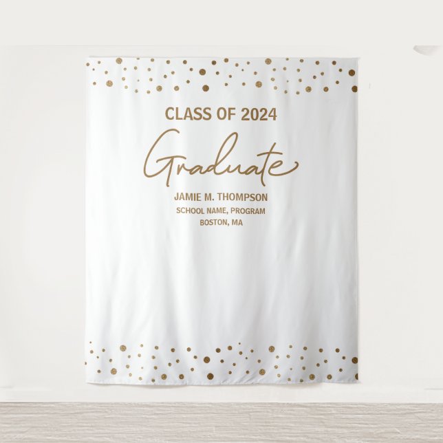 White Gold Class 2024 Abschluss Wandteppich (Vorderseite)