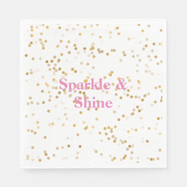 White Gold Confetti Serviette (Vorderseite)