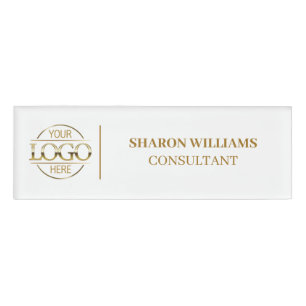 White Gold Custom Company Logo Mitarbeiter Belegsc Namenschild