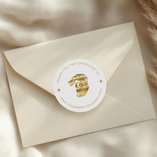 White Gold Custom Typografy Runder Aufkleber