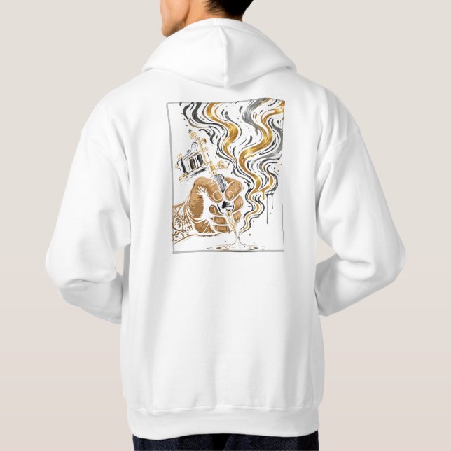 White & Gold Design Kollektion Hoodie (Rückseite)