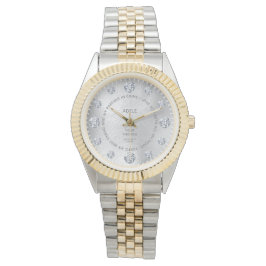 White Gold Diamond Custom Sprichwort Dial Gift Han Armbanduhr