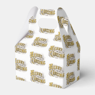 White Gold Elegant Frohe Weihnachten Rustikal Vint Geschenkschachtel