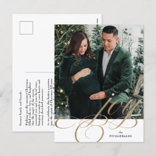 White & Gold Festival Geblüht Joy Holiday Postcard Feiertagspostkarte