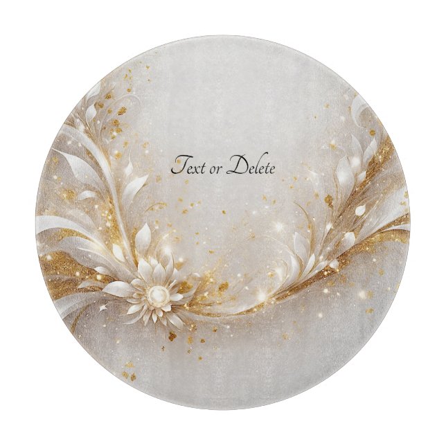 White Gold Floral Cutting Board Schneidebrett (Vorderseite)