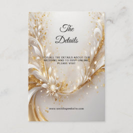 White Gold Floral Detail Umschließungskarte Begleitkarte