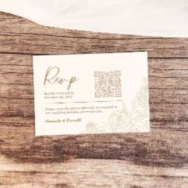 White Gold Floral Elegante Hochzeit RSVP Karte