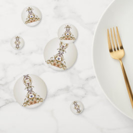 White Gold Floral Table Confetti Konfetti