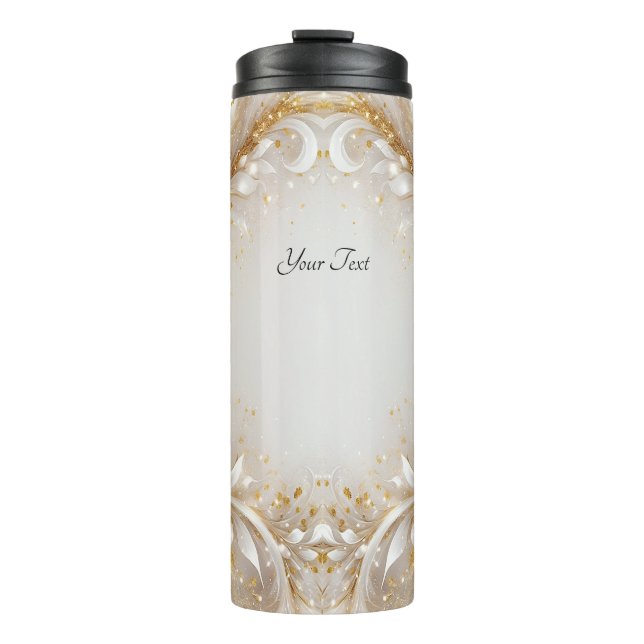 White Gold Floral Therbler Thermosbecher (Vorderseite)