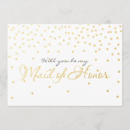 White & Gold Foil Confetti Dots TRAUZEUGIN Karte