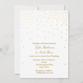 White & Gold Foil Dots Moderne Hochzeitseinladung Einladung