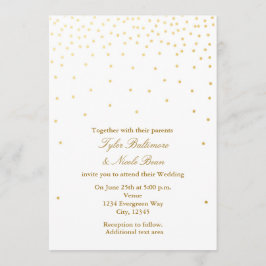 White & Gold Foil Dots Moderne Hochzeitseinladung Einladung