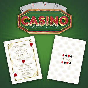White Gold Gatsby Casino Las Vegas Poker Hochzeit Einladung
