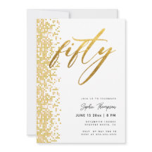 White Gold Geometric Glitzer Elegant 50. Geburtsta