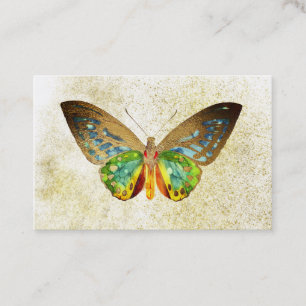 *+* White Gold Gilde Butterfly Gold Glitzer Visitenkarte