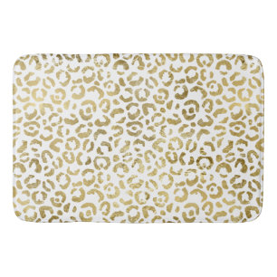 White Gold Glam Leopard Badematte