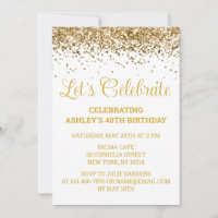 White & Gold Glitzer 40. Geburtstag Feiern