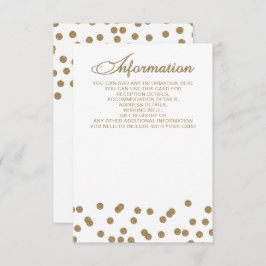 White Gold Glitzer Confetti Hochzeit Begleitkarte