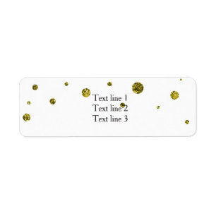 White & Gold Glitzer Elegante Card Address Labels