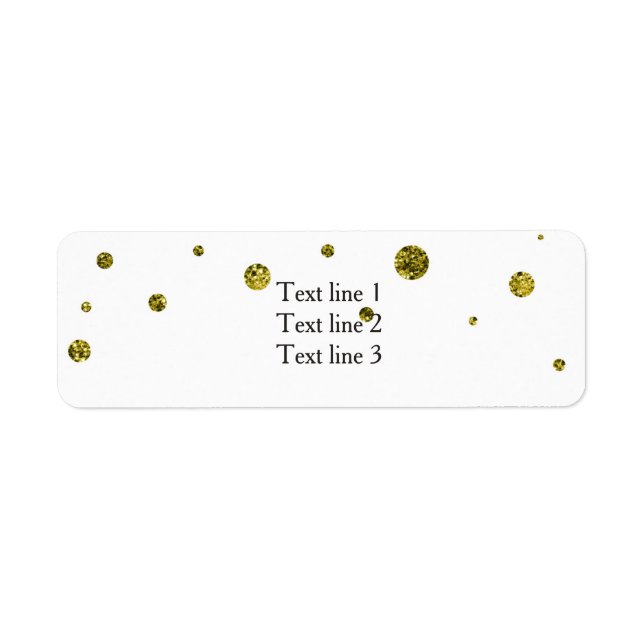 White & Gold Glitzer Elegante Card Address Labels (Vorne)