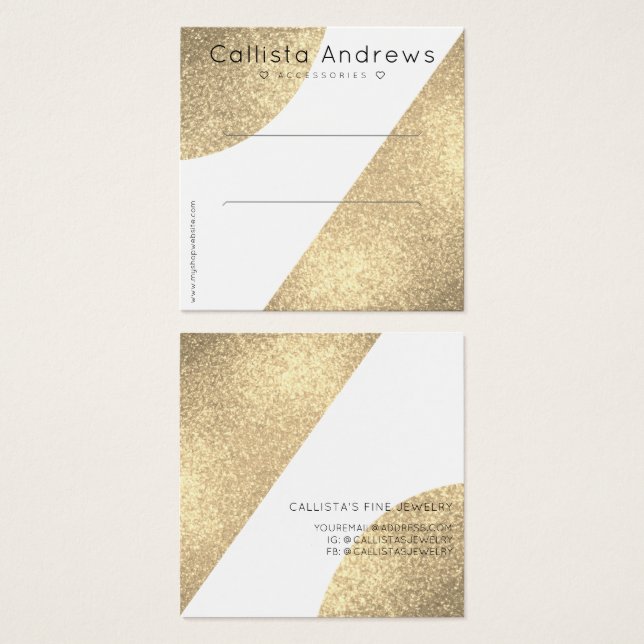 White Gold Glitzer Geo Heather Clip Display (Vorne & Hinten)