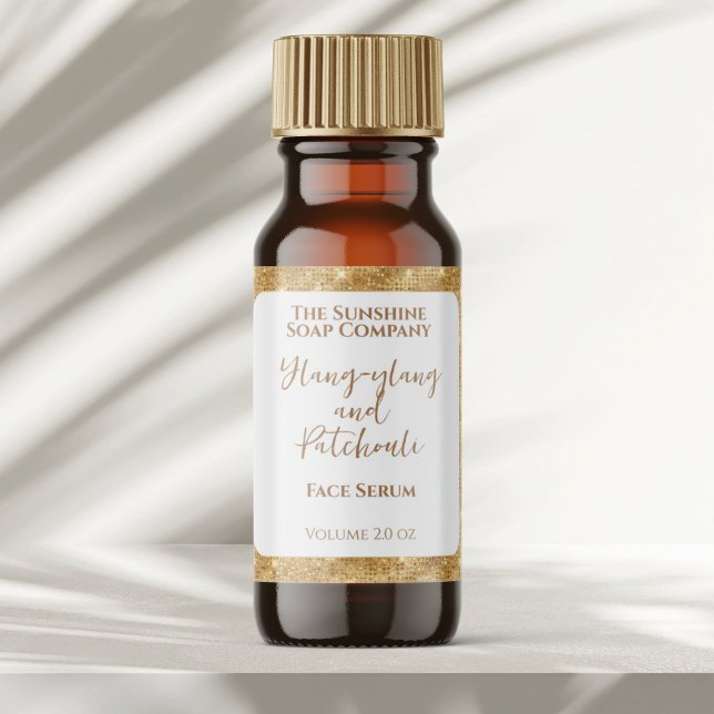 White Gold Glitzer Kosmetik Dropdown-Flasche-Etike Quadratischer Aufkleber (Von Creator hochgeladen)