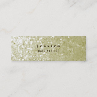 White Gold Glitzer Sequin Hair Stylist Skinncard Mini Visitenkarte