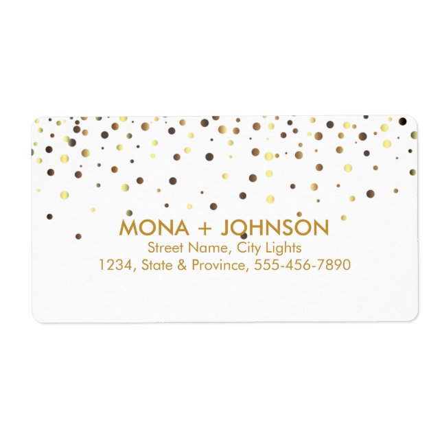 White Gold Glitzer Sparkle Confetti Dots Modern (Vorne)