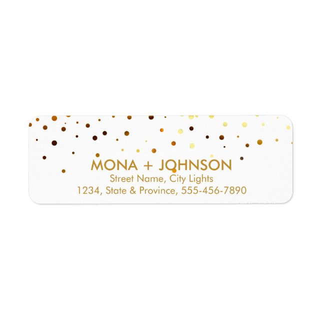 White Gold Glitzer Sparkle Confetti Dots Modern (Vorne)