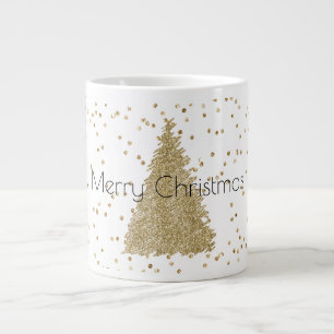 White Gold Glitzer Sparkle Weihnachtsbaum Jumbo-Tasse