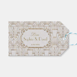 White Gold Great Gatsby Art Deco 1920er Hochzeit Geschenkanhänger